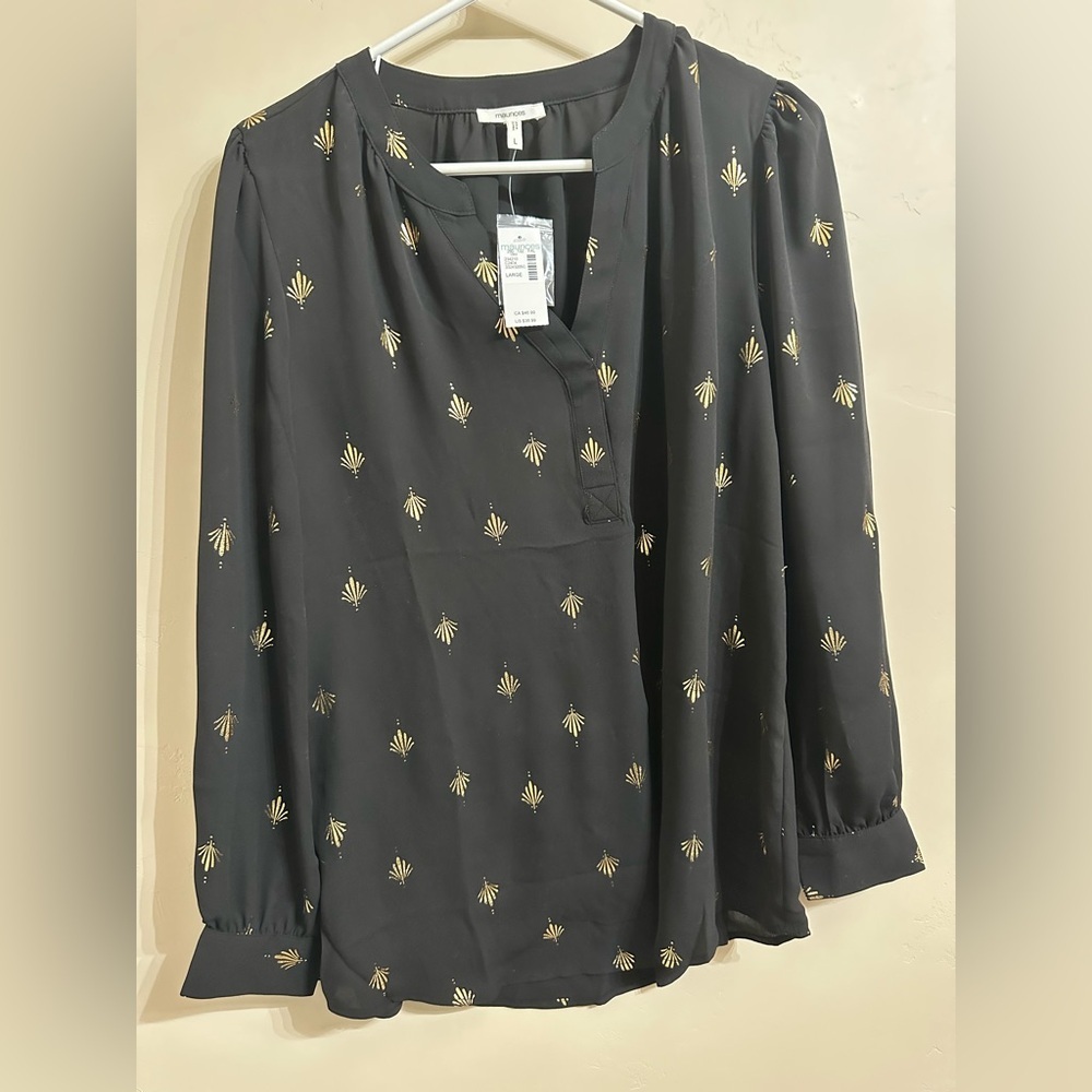 Maurices Black and Gold Blouse - Picture 2 of 5